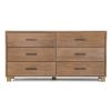 Modern Farmhouse Solid Wood 6 Drawer Double Dresser In Rusti