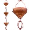 Hammered Copper Rain Chain - Funnel Cup Downspout