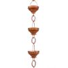 Hammered Copper Rain Chain - Funnel Cup Downspout