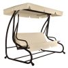 Outdoor 3-Seat Canopy Swing with Cushions - Patio