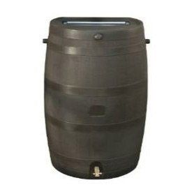 50-Gallon Brown Rain Water Collection Barrel With Brass Spig