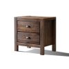 Farmhouse Style Solid Pine Wood 2-Drawer Nightstand Bedside