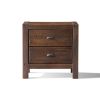 Farmhouse Style Solid Pine Wood 2-Drawer Nightstand Bedside