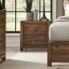 Farmhouse Style Solid Pine Wood 2-Drawer Nightstand Bedside