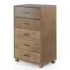 Modern Farmhouse Solid Wood 5 Drawer Bedroom Chest In Pine