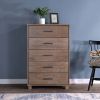 Modern Farmhouse Solid Wood 5 Drawer Bedroom Chest In Pine