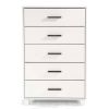 Modern Farmhouse Solid Wood 5 Drawer Bedroom Chest In White