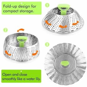 Steel Folding Steamer Basket Steel Fish Steamed Steamer