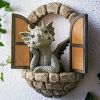 1Pc Resin Dragon Sculpture Window Front Dragon Statue