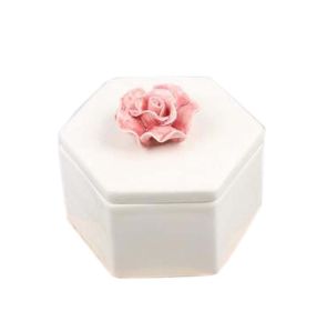 Ceramic Decoration Storage Box Rhombus-Shaped Jewelry Box; P