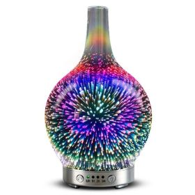 3D Fireworks Glass Vase Humidifier With 7 Color Led Night