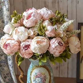 1Pc Realistic Peony Silk Flowers For Home Decor And