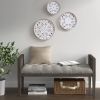 Distressed White Floral 3-Piece Carved Wood Wall Decor Set