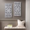 Distressed Carved Wood 2-Piece Wall Decor Set