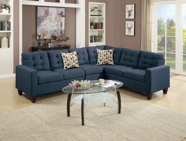 Modular Sectional Navy Polyfiber 4Pcs Sectional Sofa Laf