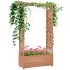 Outsunny Raised Garden Bed With Arch Trellis For Vine Climbi 2