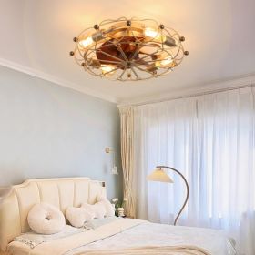 Low Profile Cage Ceiling Fan With Light Remote Control