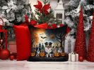 Australian Shepherd Spooky Halloween Throw Pillow Machine 2354