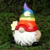 1Pc Garden Rainbow Gnome Resin Statue Faceless Doll Figure