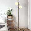 Homcom Decorative Floor Lamp With 2 Glass Shades Modern | Ho 8171