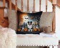 Australian Shepherd Spooky Halloween Throw Pillow Machine 2354