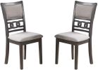Dining Room Furniture Grey Finish Set Of 2 Side Chairs