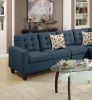 Modular Sectional Navy Polyfiber 4Pcs Sectional Sofa Laf