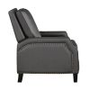 Push Back Reclining Chair Transitional Style Grey Color