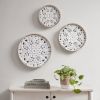 Distressed White Floral 3-Piece Carved Wood Wall Decor Set