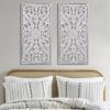 Distressed Carved Wood 2-Piece Wall Decor Set