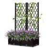 Elegant Wicker Trellis Planter Box - Raised Garden Bed For C
