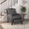 Push Back Reclining Chair Transitional Style Grey Color