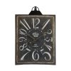 Large Vintage Black Rectangular Wall Clock With White