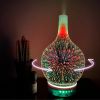 3D Fireworks Glass Vase Humidifier With 7 Color Led Night