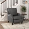 Push Back Reclining Chair Transitional Style Grey Color