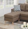Living Room Corner Sectional Light Coffee Polyfiber Chaise
