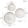 Distressed White Floral 3-Piece Carved Wood Wall Decor Set