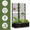 Elegant Wicker Trellis Planter Box - Raised Garden Bed For C