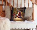 Scottish Terrier And Santa Claus Throw Pillow Machine 2485