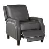 Push Back Reclining Chair Transitional Style Grey Color