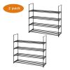 2 Set 4 Tiers Shoe Rack Shoe Tower Shelf Storage Organizer F