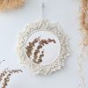 1Pc Boho Macrame Round Mirror - Woven Wall Hanging For