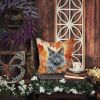 Nebelung Cat In Fall Leaves Throw Pillow Machine Washable 2350