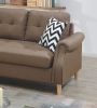 Living Room Corner Sectional Light Coffee Polyfiber Chaise