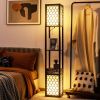 Modern Shelf Freestanding Floor Lamp With Double Lamp Pull
