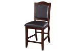 Dark Brown Wood Finish Set Of 2 Counter Height Chairs Faux