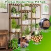 Multi-tier Wooden Plant Stand 11 Potted Flower Display Shelf Rack Vase Holder