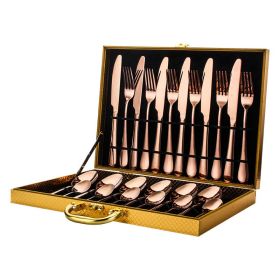 High-End Tableware 24 Piece Set (Option: Rose gold)