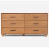 Modern Farmhouse Solid Wood 6 Drawer Double Dresser In