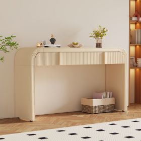 Rounded Silhouette Console Table (Material: MDF, Color: Apricot Cream)